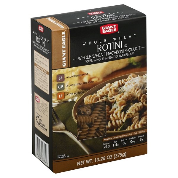 slide 1 of 1, Giant Eagle Rotini, 100% Whole Wheat, 16 oz