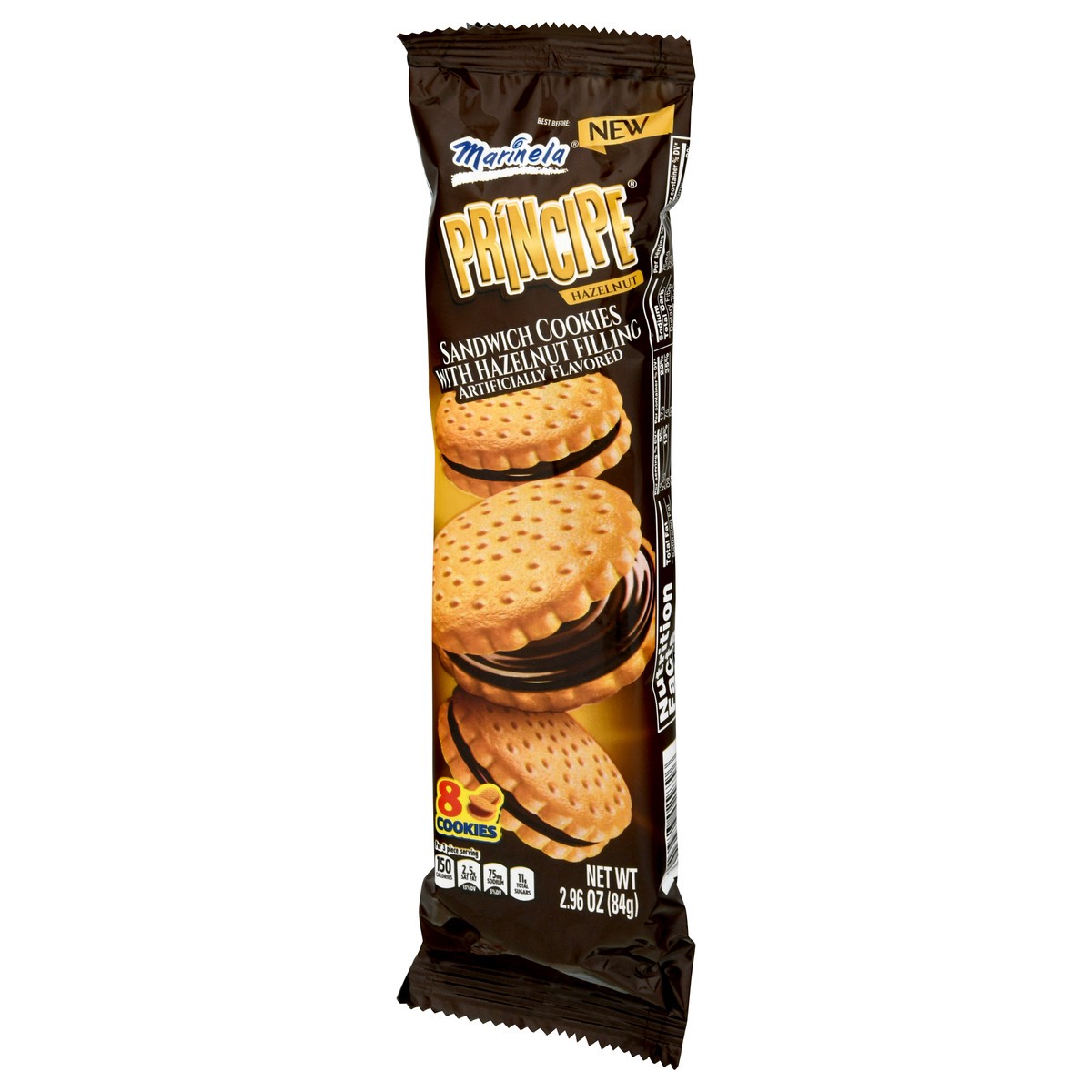 slide 3 of 10, Marinela Principe Hazelnut Sandwich Cookie Single Serve, 3.7 oz