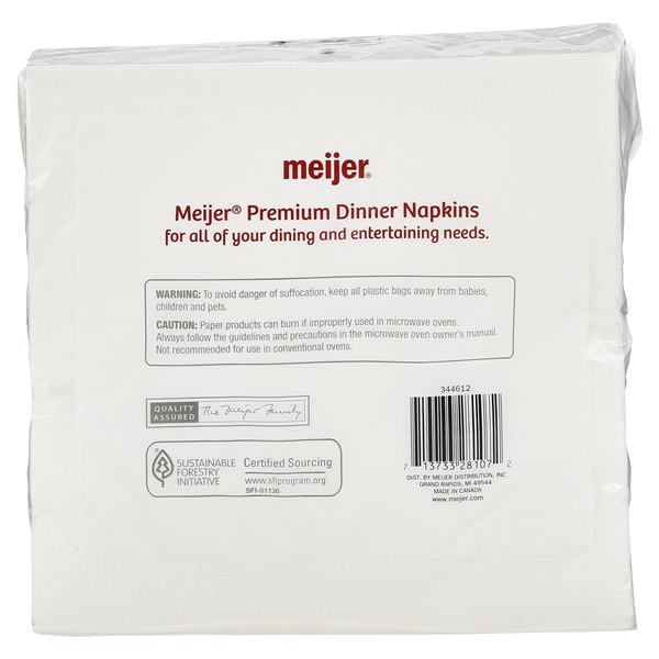 slide 4 of 5, Meijer Premium 3-Ply Dinner Napkins, 40 ct