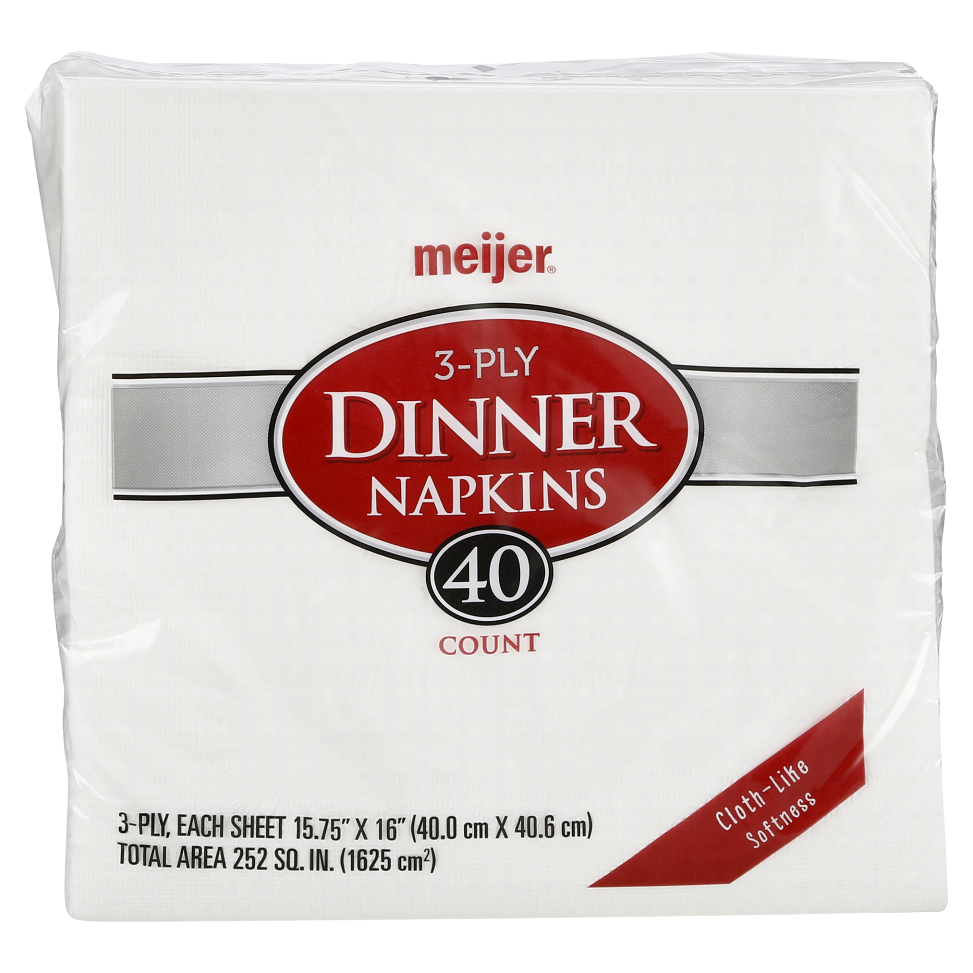 slide 1 of 5, Meijer Premium 3-Ply Dinner Napkins, 40 ct