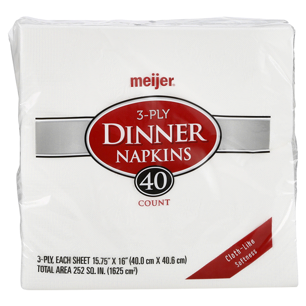 slide 1 of 1, Meijer Premium Dinner Napkins, 40 ct