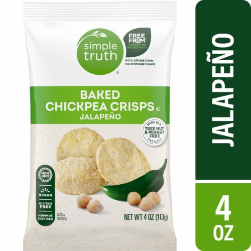 slide 1 of 1, Simple Truth® Baked Jalapeno Chickpea Crisps, 4 oz