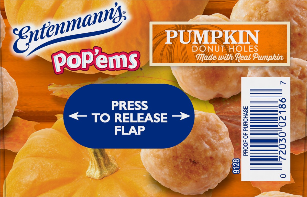 slide 4 of 9, Entenmann's Pop'ems Pumpkin Donut Holes, 15 oz