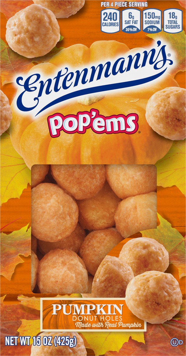 slide 6 of 9, Entenmann's Pop'ems Pumpkin Donut Holes, 15 oz