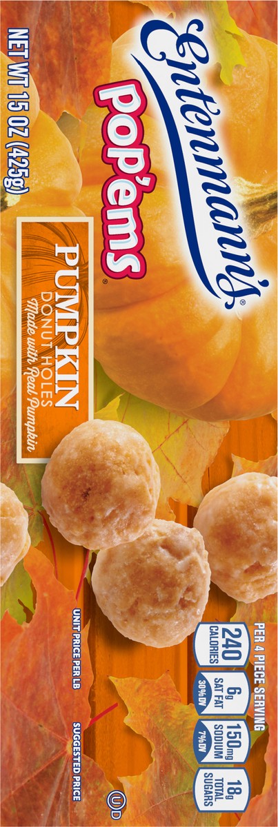 slide 7 of 9, Entenmann's Pop'ems Pumpkin Donut Holes, 15 oz