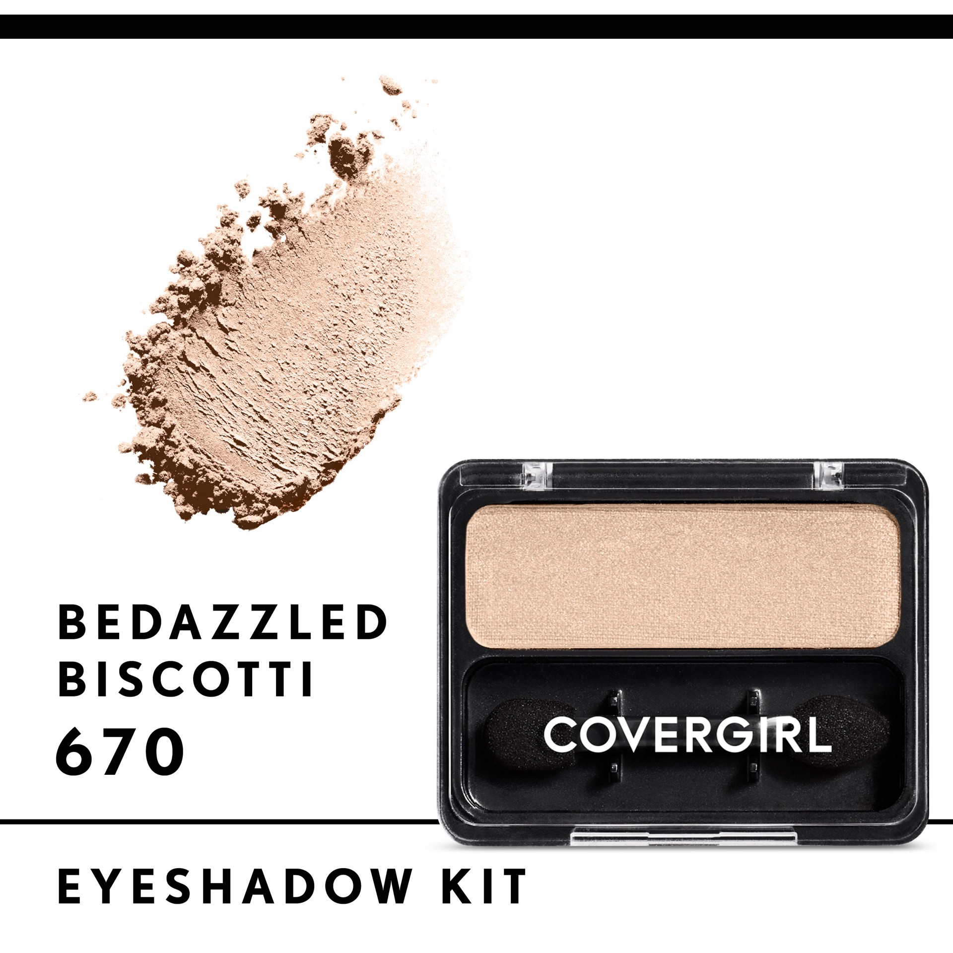 slide 1 of 2, COTY COVERGIRL COVERGIRL Eye Enhancers 1Kit Mono Shadows Bedazzled Biscotti, 670, 2.50 G 0.090 OZ, 0.09 oz