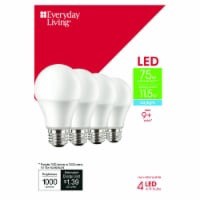 slide 1 of 3, Everyday Living 75W Daylight A19 LED Light Bulbs, 4 ct