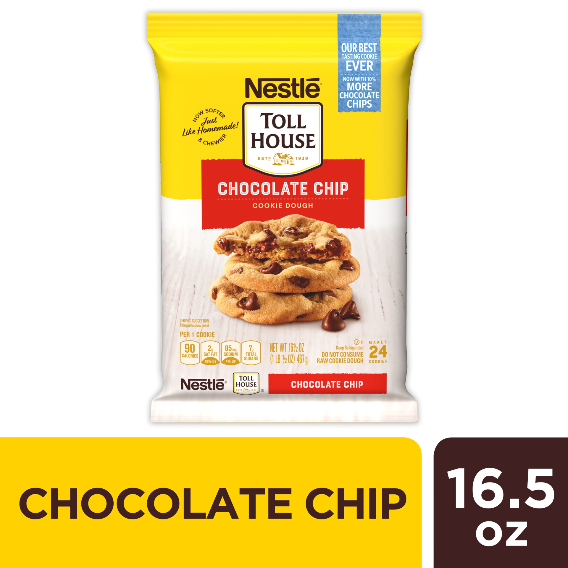slide 1 of 8, Toll House Chocolate Chip Cookie Dough, 16 oz