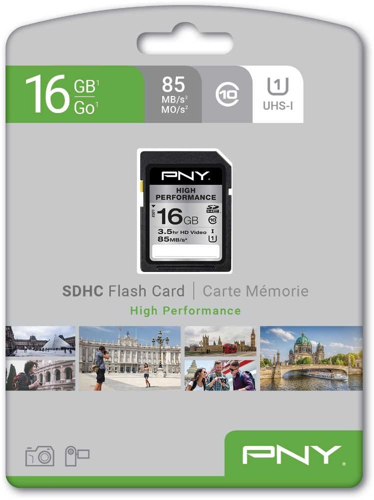 slide 1 of 1, PNY High Performance Sdhc Memory Card - Black, 16 GB