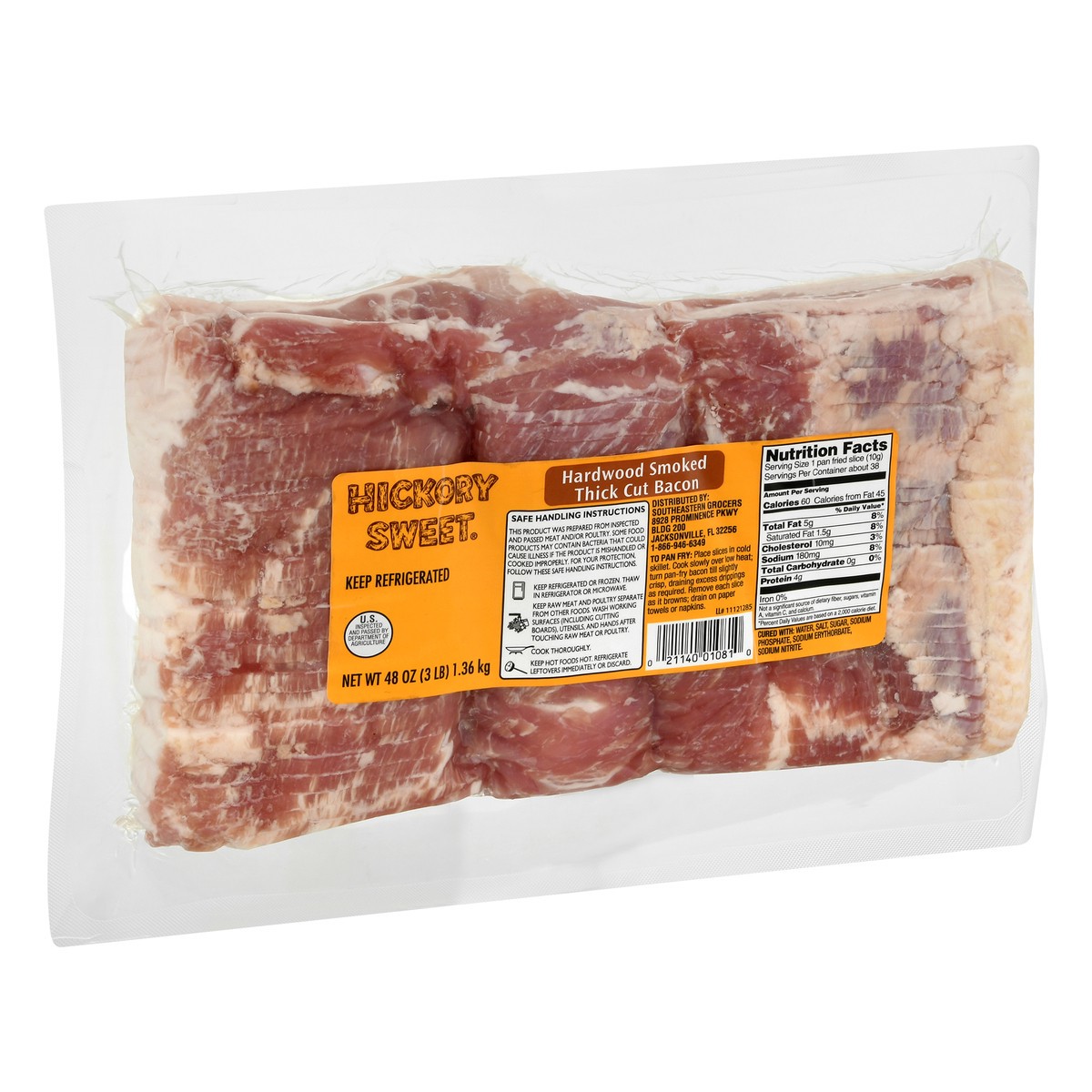 slide 9 of 12, Hickory Sweet Hardwood Smoked Thick Cut Bacon 48 oz, 48 oz