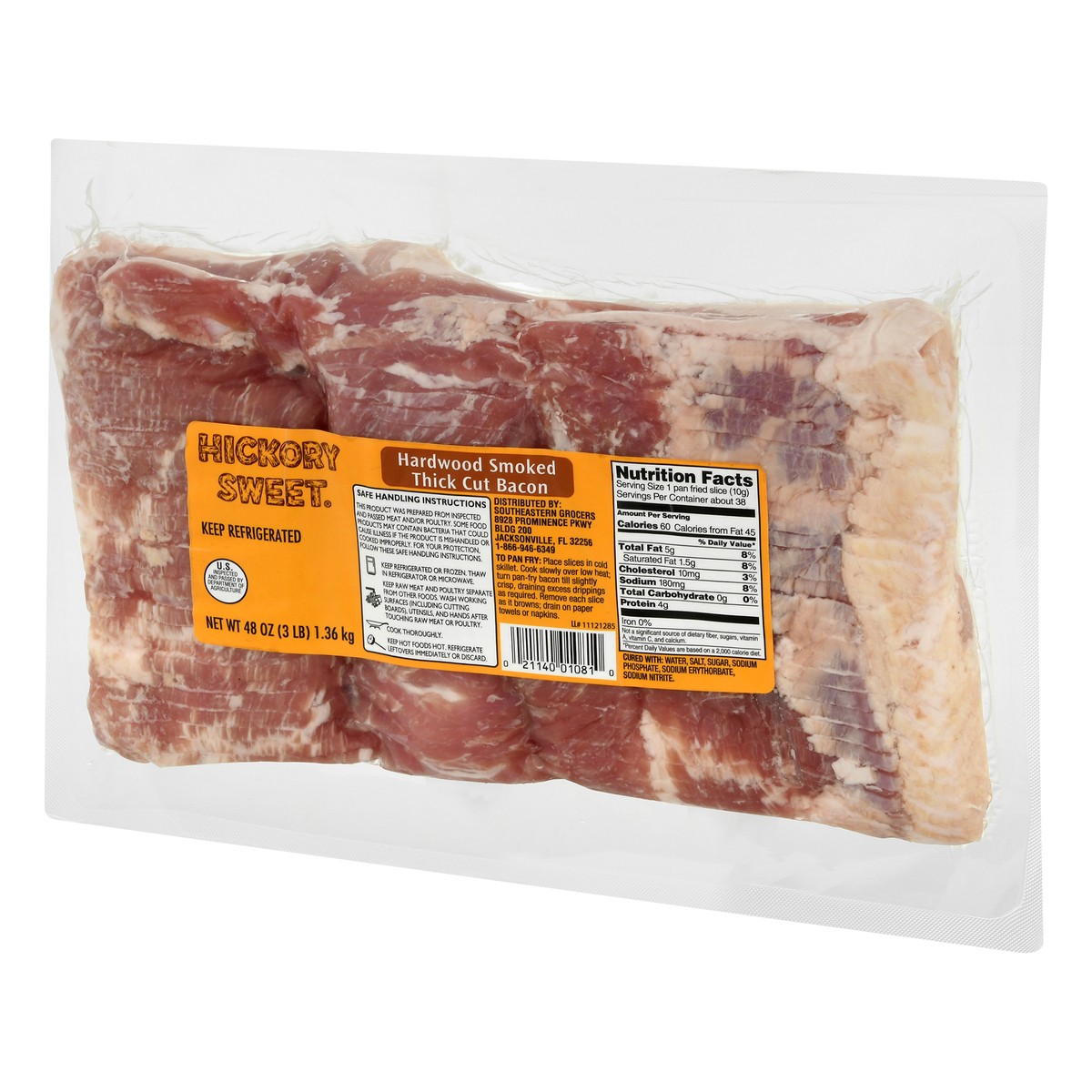 slide 12 of 12, Hickory Sweet Hardwood Smoked Thick Cut Bacon 48 oz, 48 oz