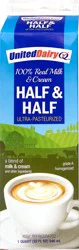 United Dairy Long Life Half & Half Quarts