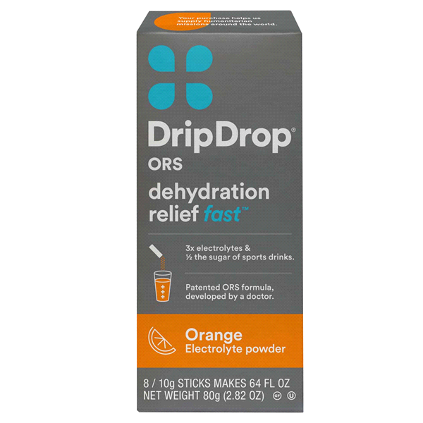 slide 1 of 1, Drip Drop Hydration Powder, Orange - 8 ct, 8 ct