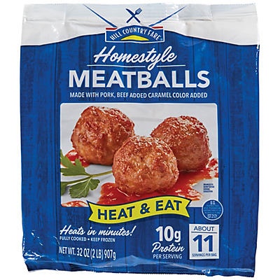 slide 1 of 1, Hill Country Fare Homestyle Meatballs, 32 oz