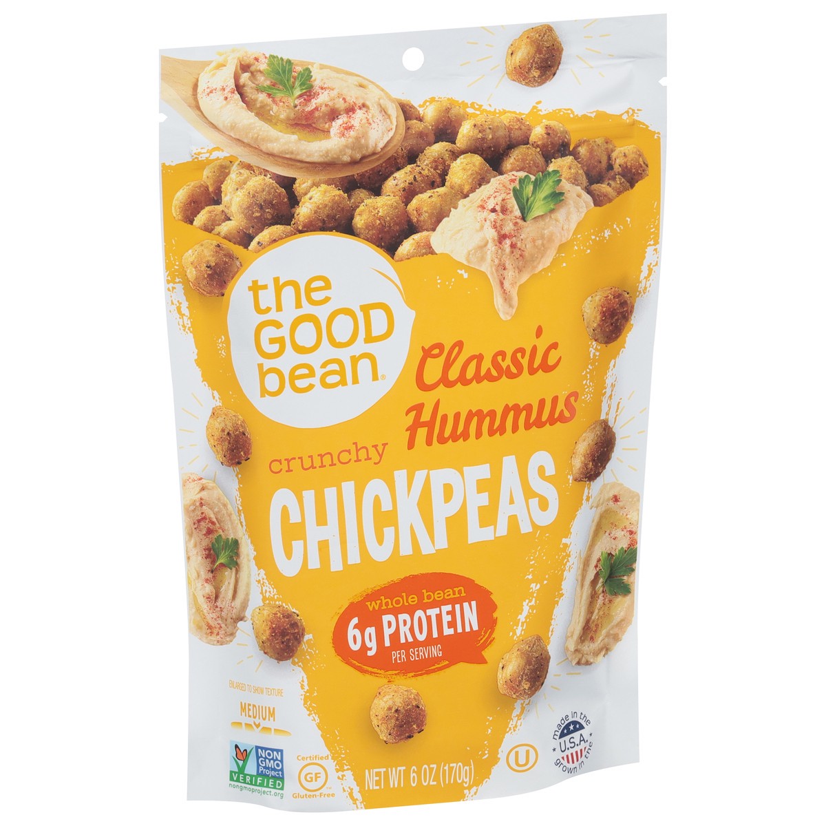 slide 7 of 12, The Good Bean Crunchy Classic Hummus Chickpeas 6 oz, 6 oz