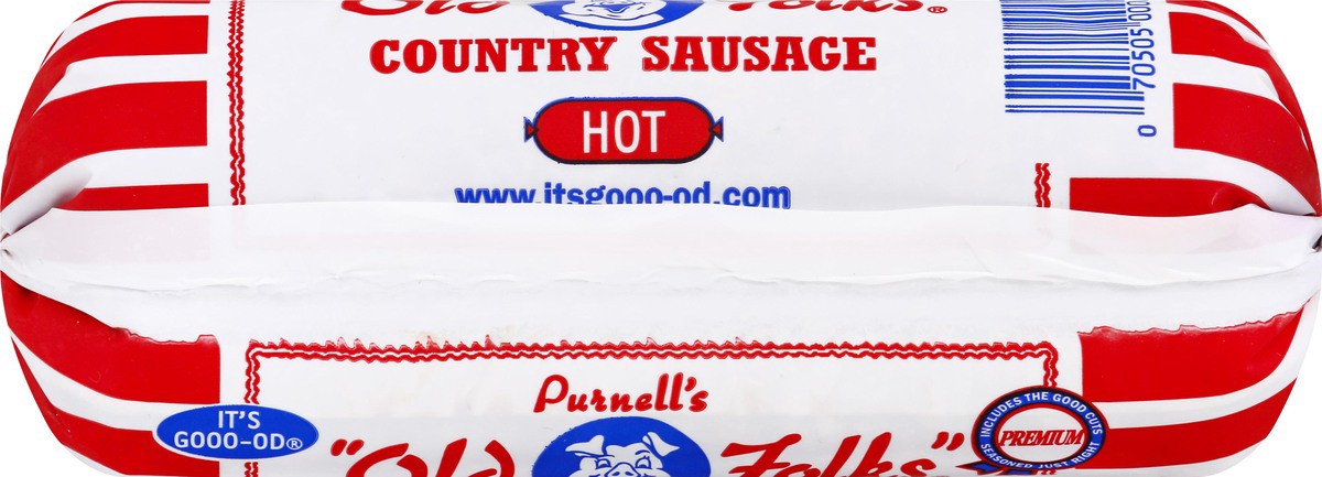 slide 4 of 9, Purnell's "Old Folks" Hot Country Sausage Roll, 16 oz, 16 oz