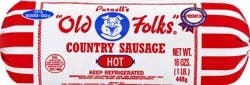 Purnell's "Old Folks" Hot Country Sausage Roll, 16 oz