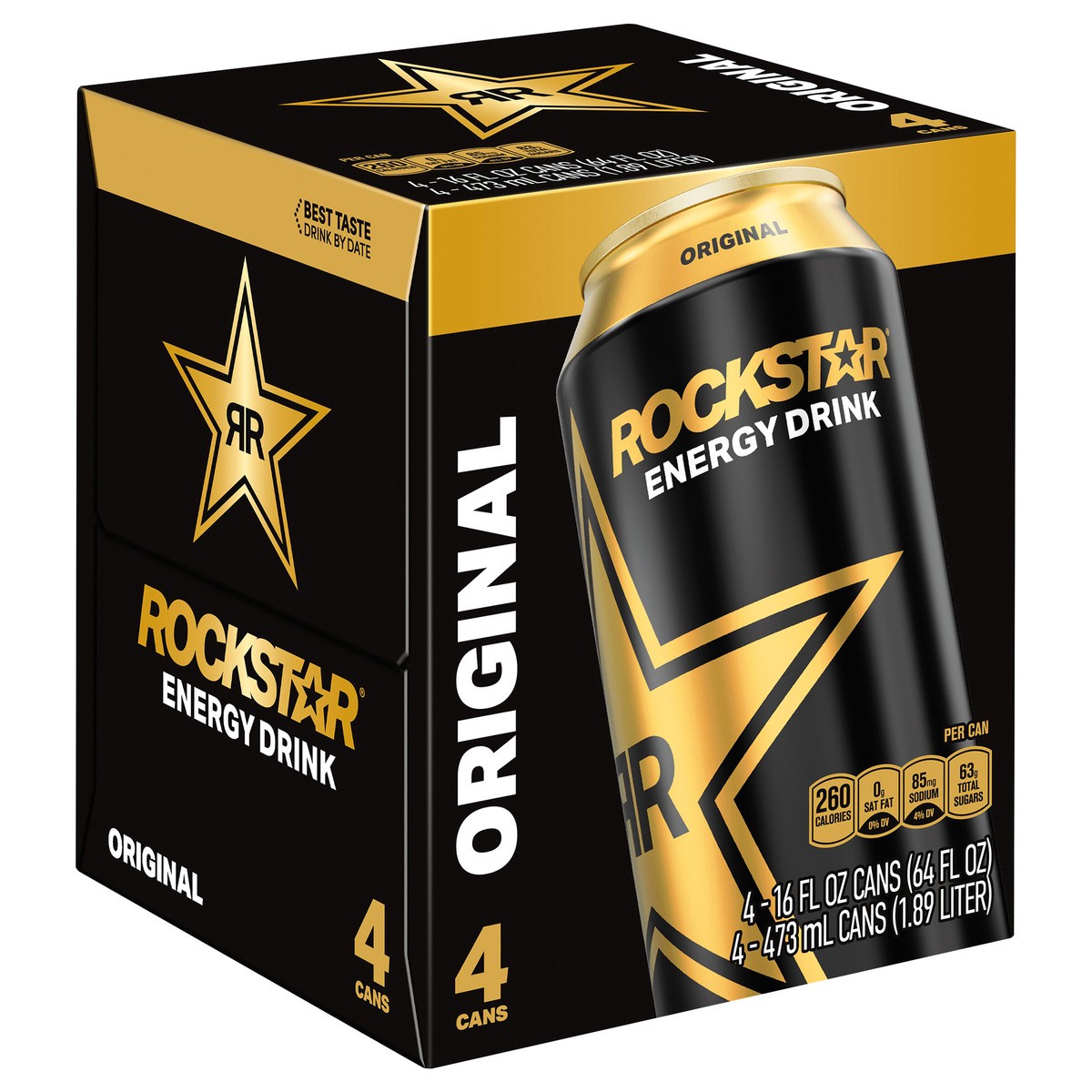 slide 2 of 6, Rockstar Energy Drink - 4 ct, 4 ct