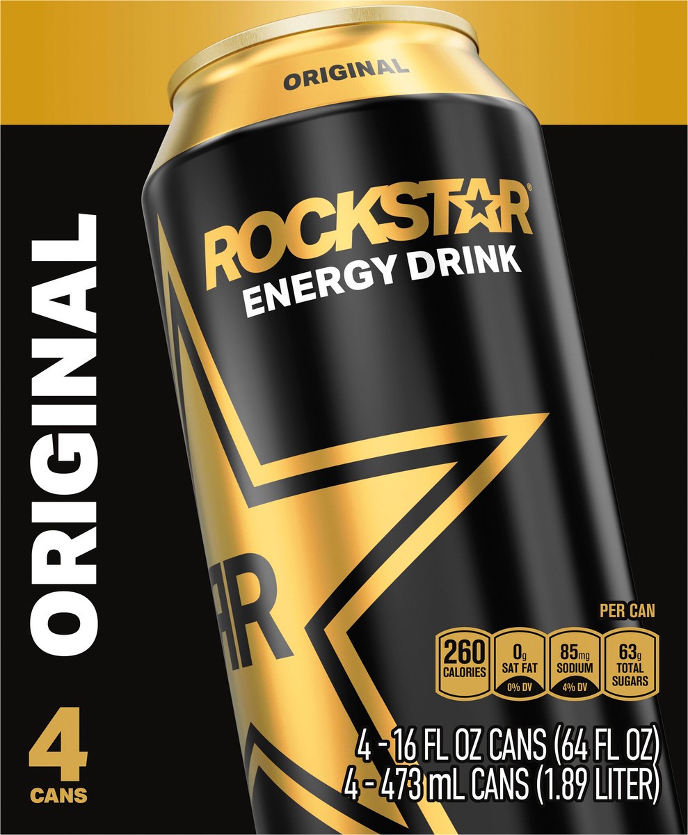 slide 3 of 6, Rockstar Energy Drink - 4 ct, 4 ct