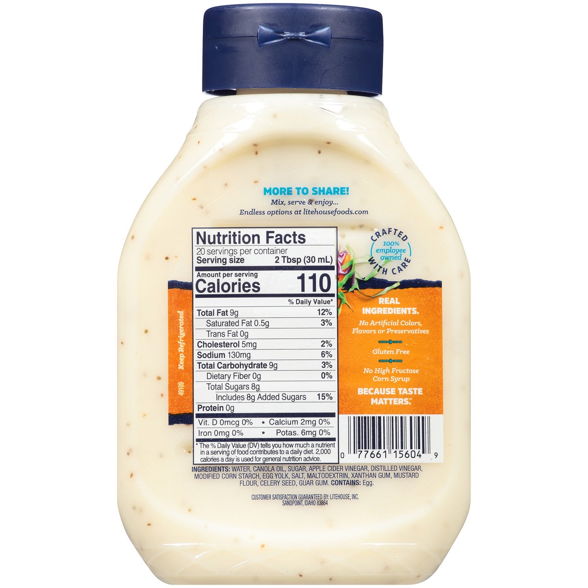 slide 2 of 14, Litehouse Family Size Coleslaw Dressing 20 fl. oz. Bottle, 20 fl oz