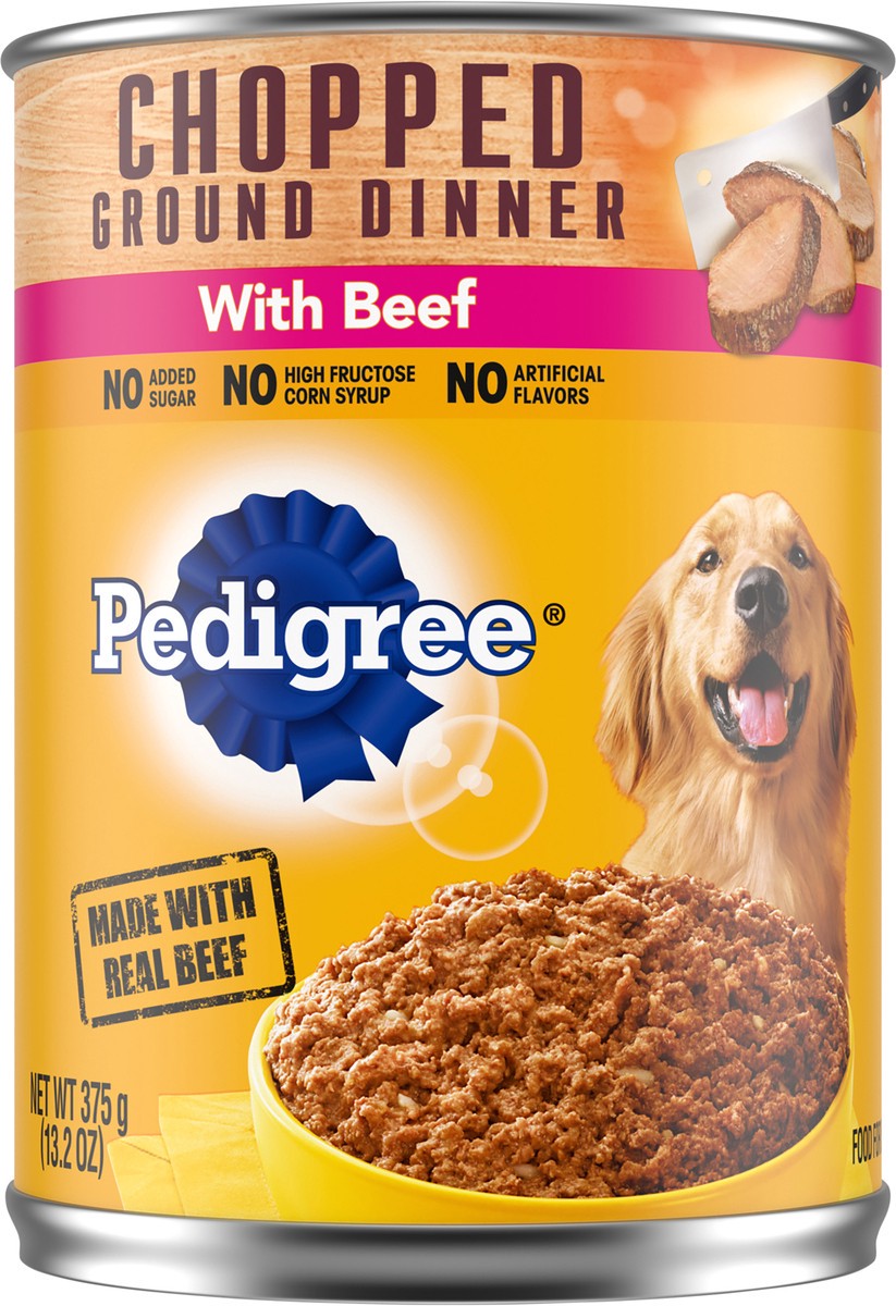 slide 9 of 9, Pedigree Chopped Ground Dinner with Beef Food for Dogs 13.2 oz, 13.2 oz