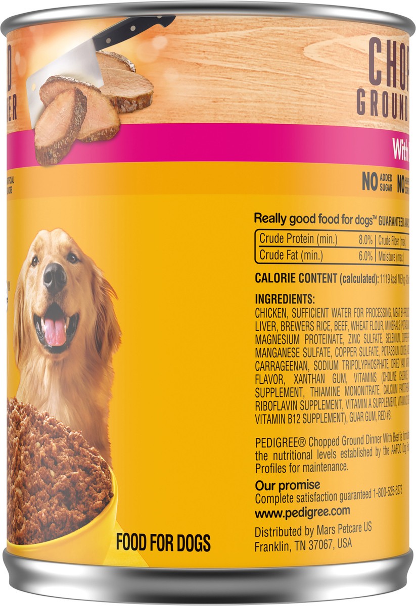 slide 8 of 9, Pedigree Chopped Ground Dinner with Beef Food for Dogs 13.2 oz, 13.2 oz