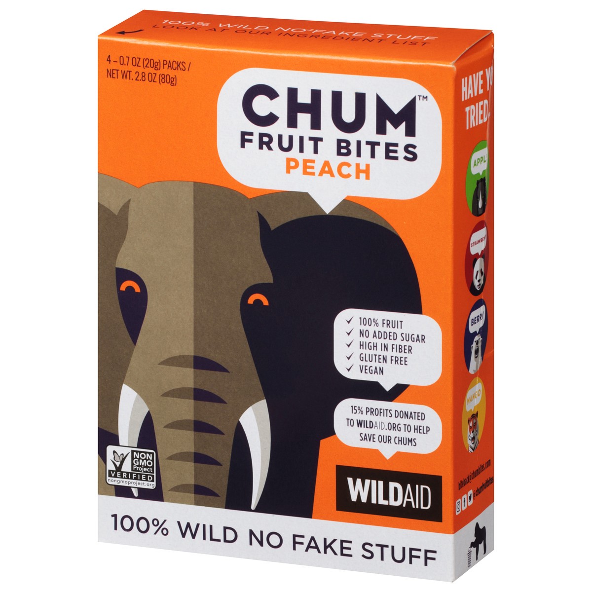 slide 6 of 9, Chum Peach Fruit Bites, 4-Pack, 0.7 oz