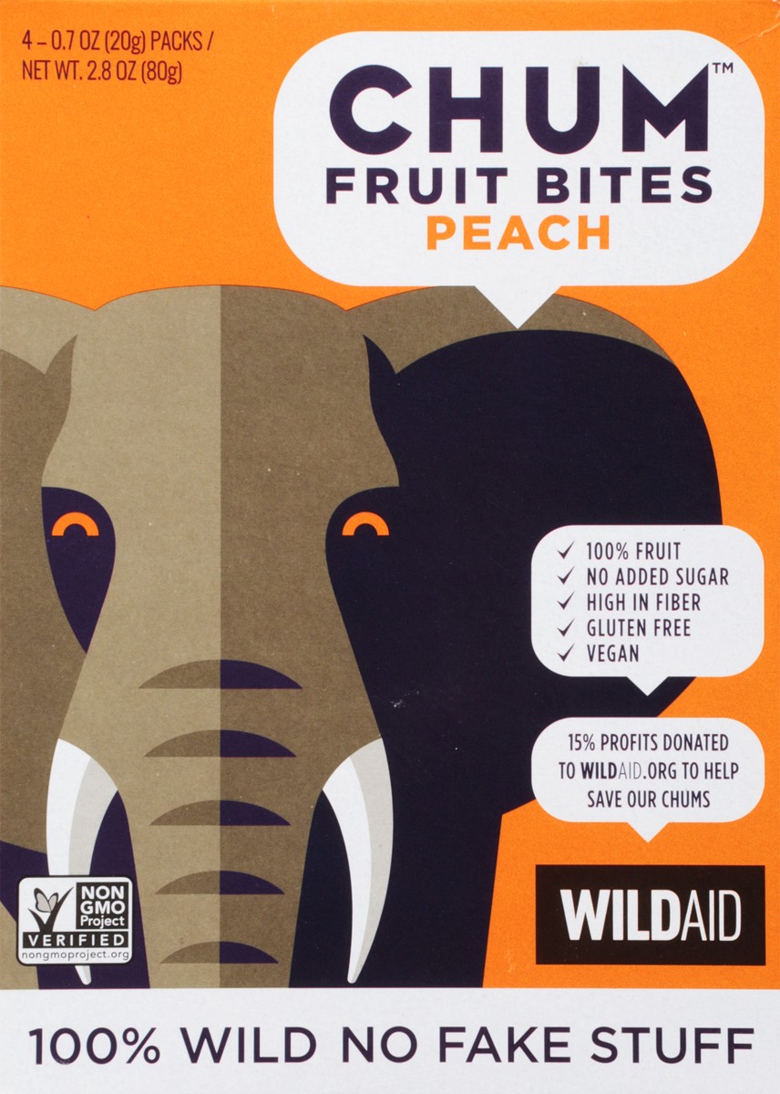 slide 7 of 9, Chum Peach Fruit Bites, 4-Pack, 0.7 oz