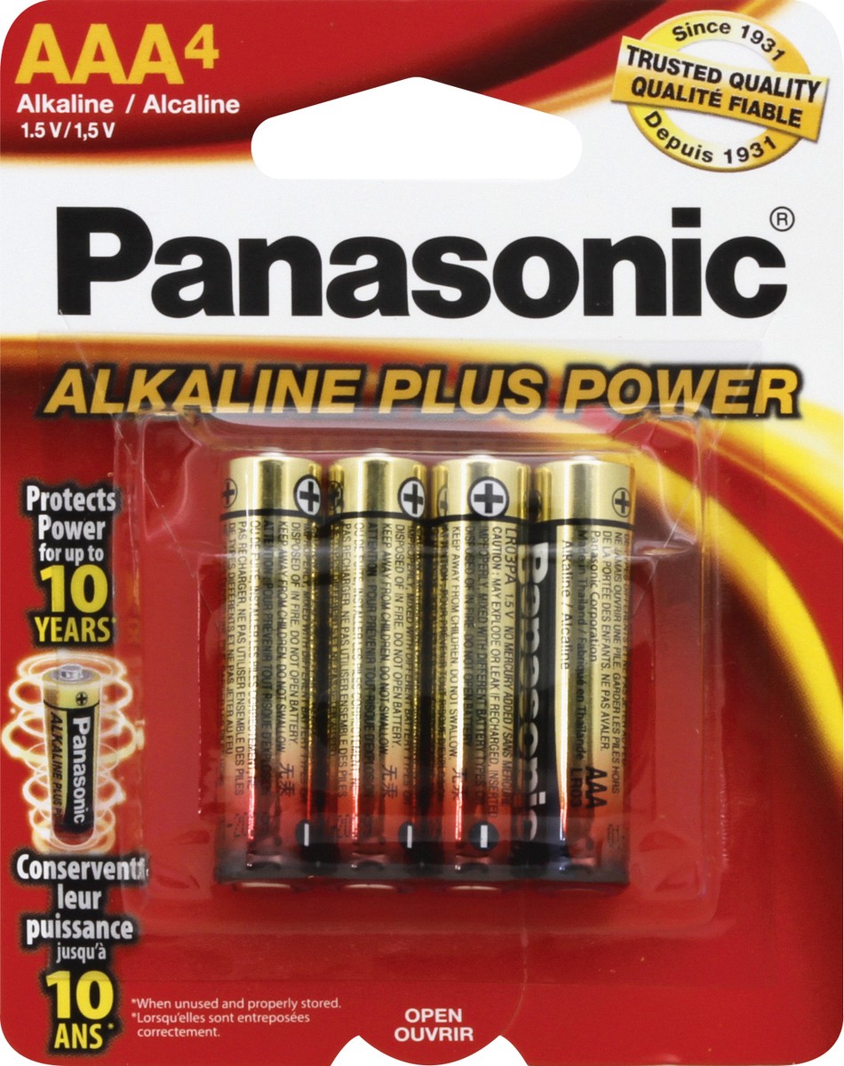 slide 2 of 2, Panasonic AAA Alkaline Batteries 4 ea, 4 ct