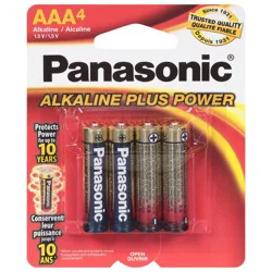 Panasonic AAA Alkaline Batteries 4 ea