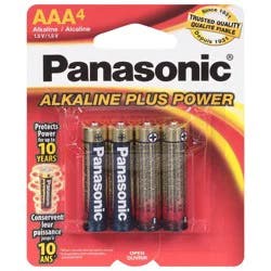Panasonic AAA Alkaline Batteries 4 ea