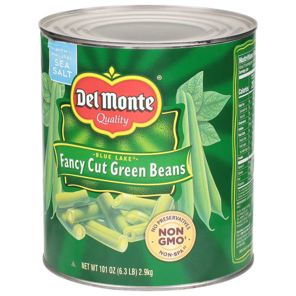 slide 9 of 9, Del Monte Blue Lake Fancy Cut Green Beans, 101 oz