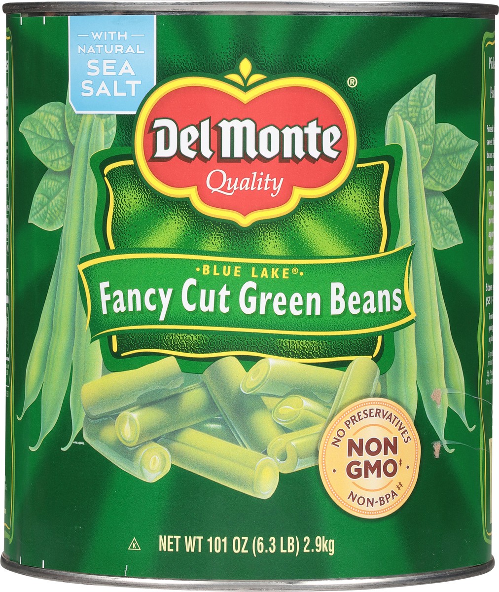 slide 5 of 9, Del Monte Blue Lake Fancy Cut Green Beans, 101 oz