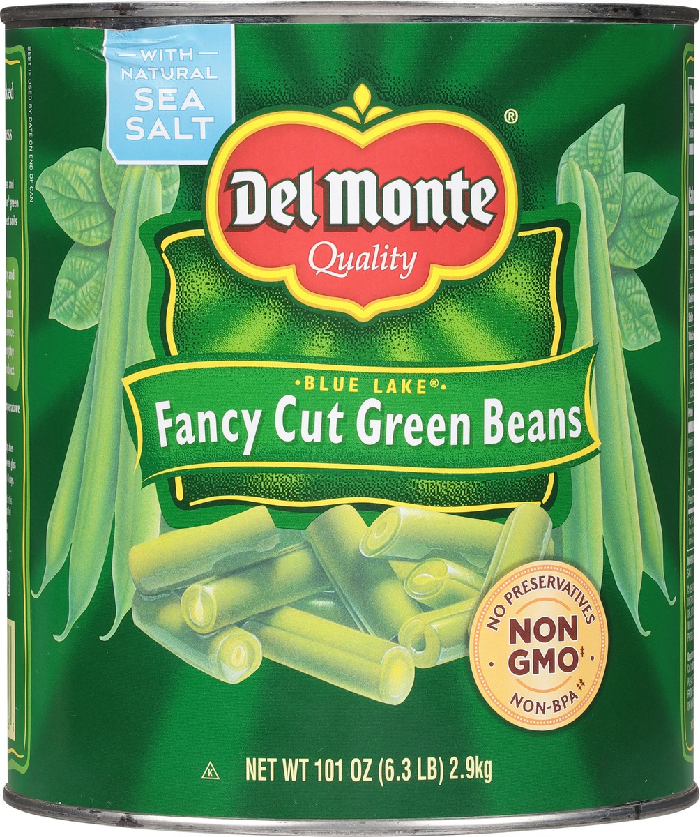 slide 8 of 9, Del Monte Blue Lake Fancy Cut Green Beans, 101 oz