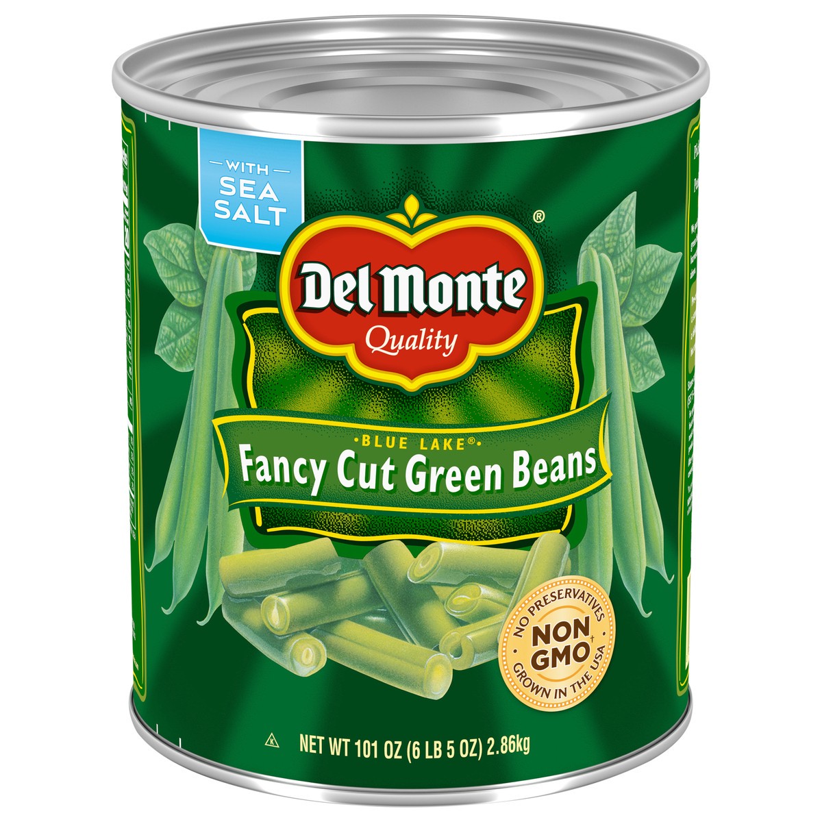 slide 1 of 9, Del Monte Blue Lake Fancy Cut Green Beans, 101 oz Can, 101 oz