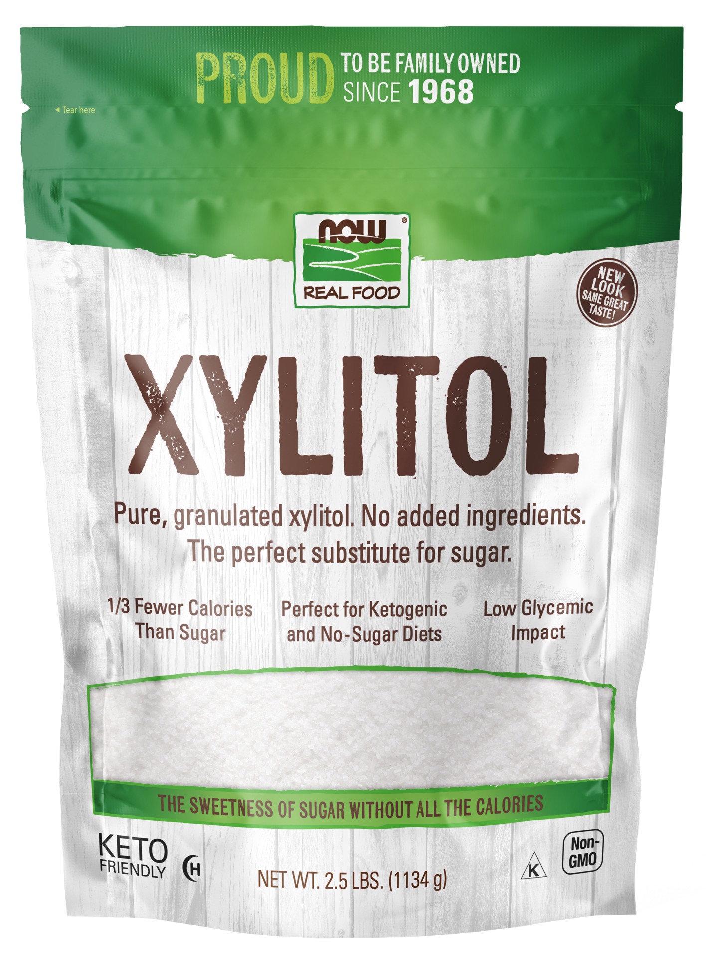 slide 1 of 2, NOW Natural Foods Xylitol - 2.5 lbs., 3 lb