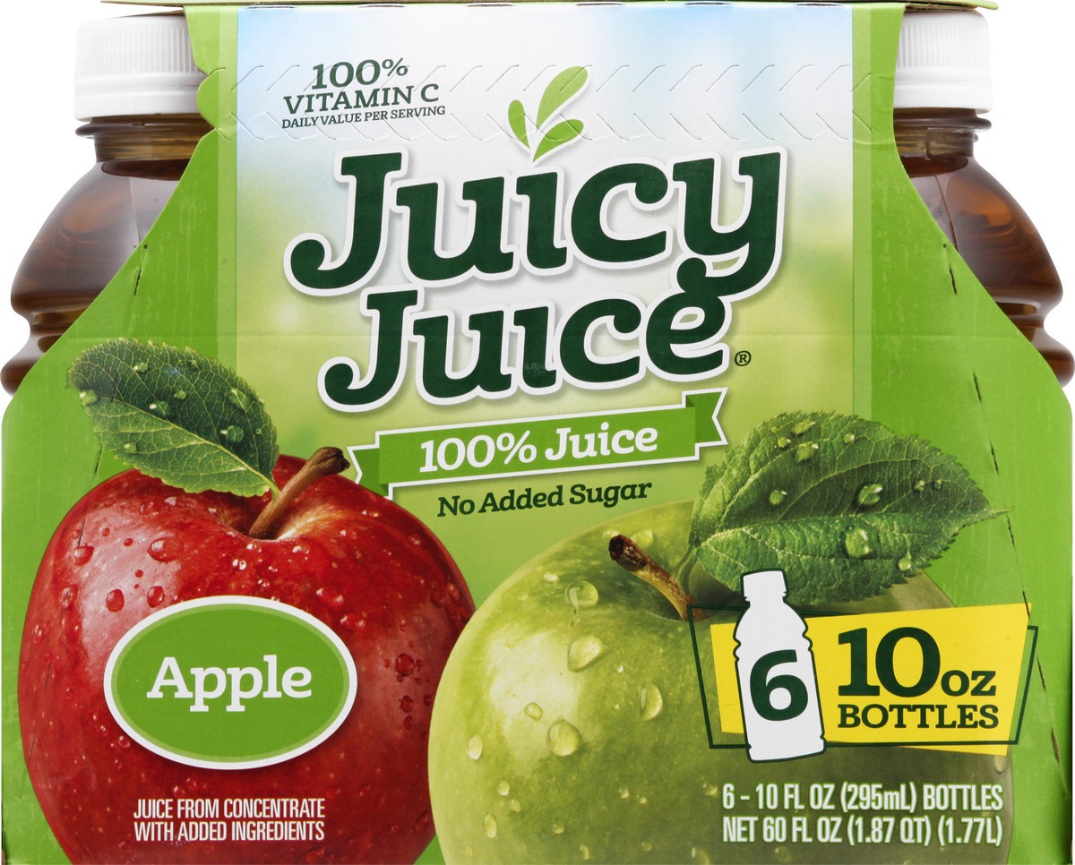 slide 8 of 9, Juicy Juice 100% Juice, Apple, 6 Count, 10 FL OZ Bottles, 10 oz