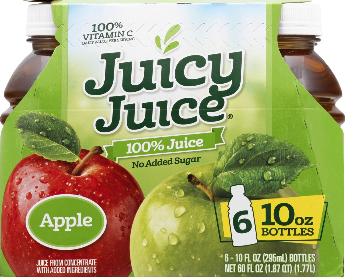 slide 1 of 9, Juicy Juice No Added Sugar Apple 100% Juice 6 ea, 6 ct