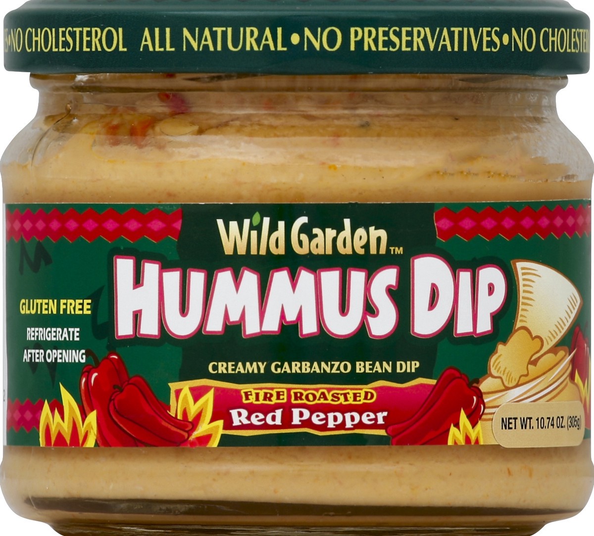 slide 2 of 2, Wild Garden Fire Roasted Red Pepper Hummus Dip, 10.74 oz