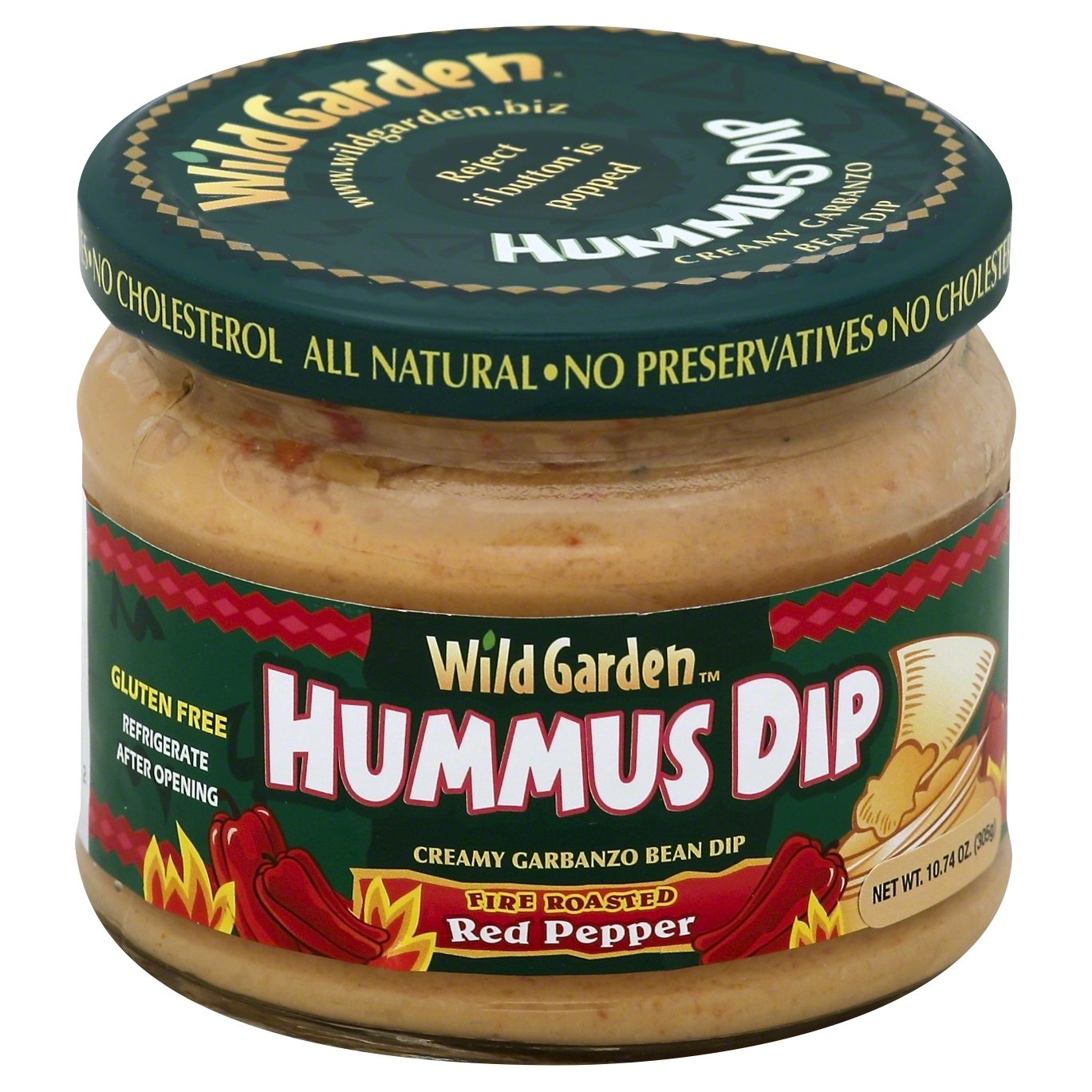 slide 1 of 2, Wild Garden Fire Roasted Red Pepper Hummus Dip, 10.74 oz