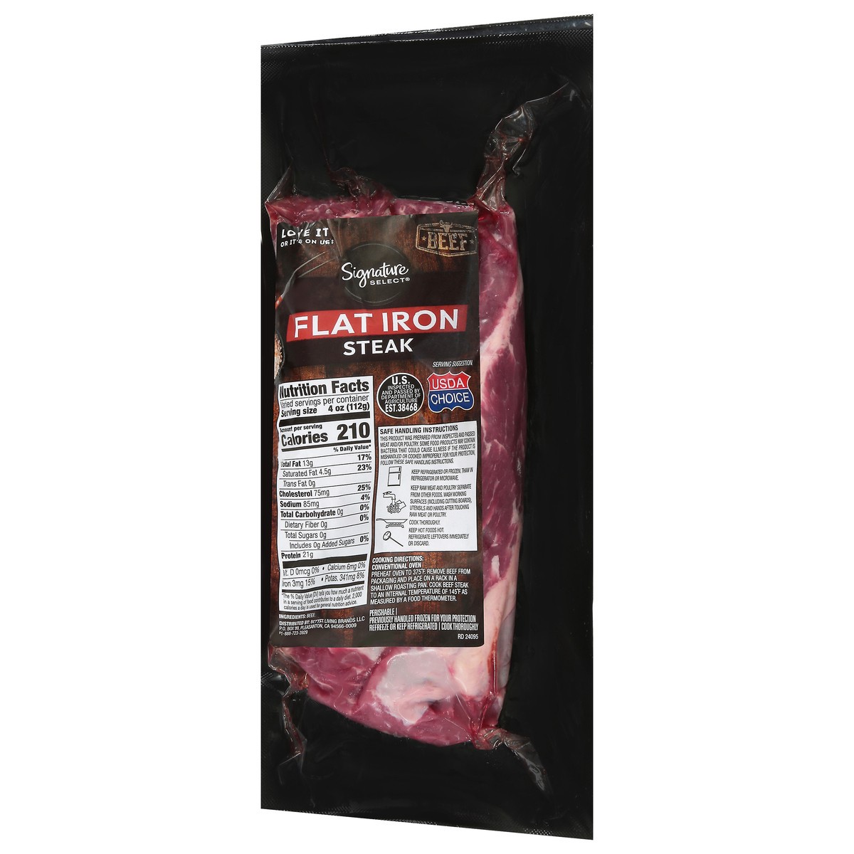 slide 2 of 4, Signature Farms Beef Steak Flat Iron Boneless - 1.5 Lb, per lb