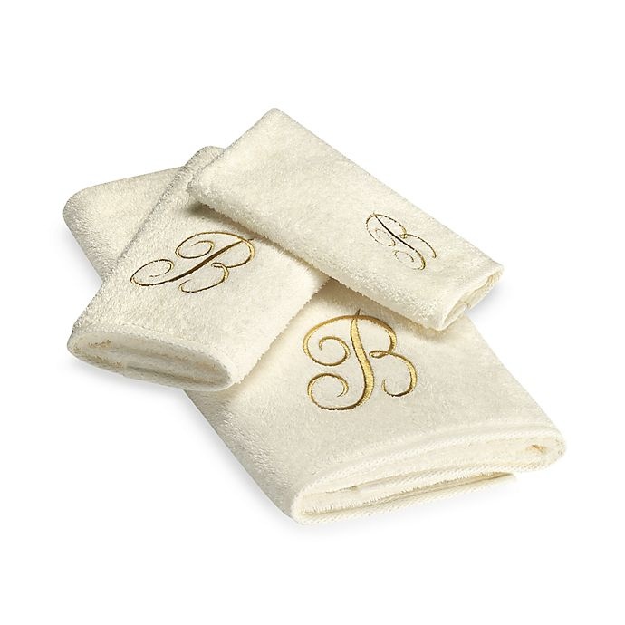 slide 1 of 1, Avanti Premier Gold Script Monogram Letter B'' Fingertip Towel - Ivory'', 1 ct