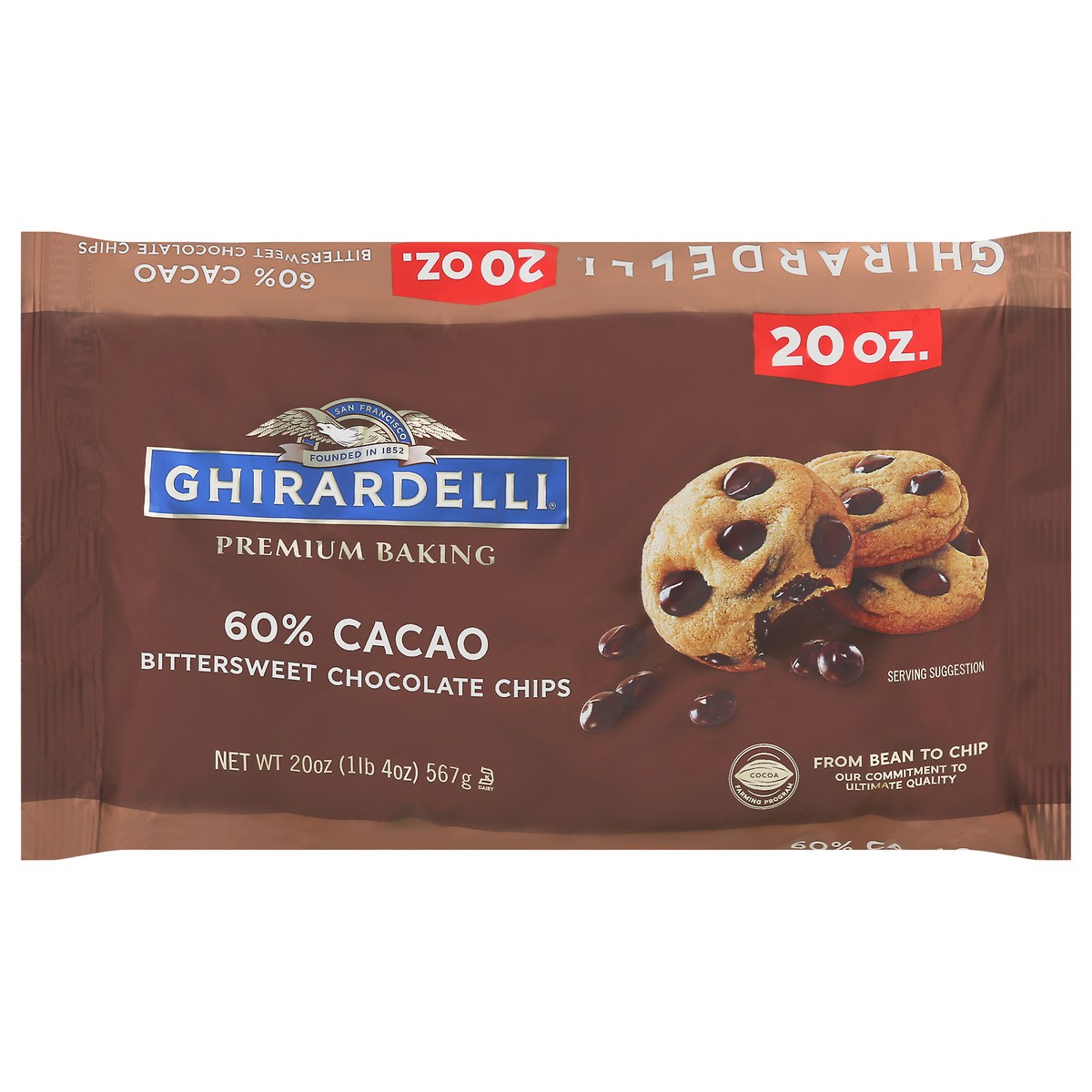 slide 1 of 19, Ghirardelli 60% Cacao Bittersweet Chocolate Baking Chips - 20oz, 