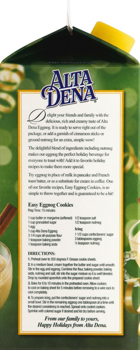 slide 6 of 7, Alta Dena Holiday Egg Nog 0.5 gal, 64 fl oz