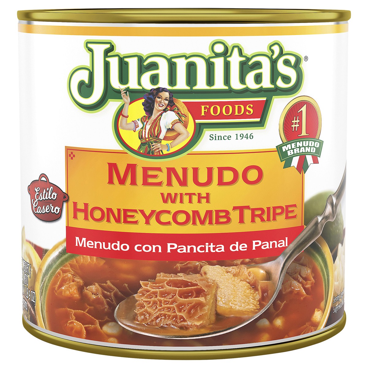 slide 1 of 7, Juanita's Menudo with Honeycomb Tripe, Canned Menudo, 25 Ounce, 25 oz