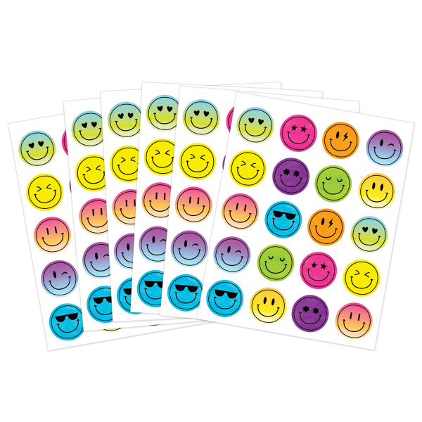 slide 3 of 3, Teacher Created Resources Stickers, Brights 4Ever Smiley Faces, Pack Of 120 Stickers, 120 ct