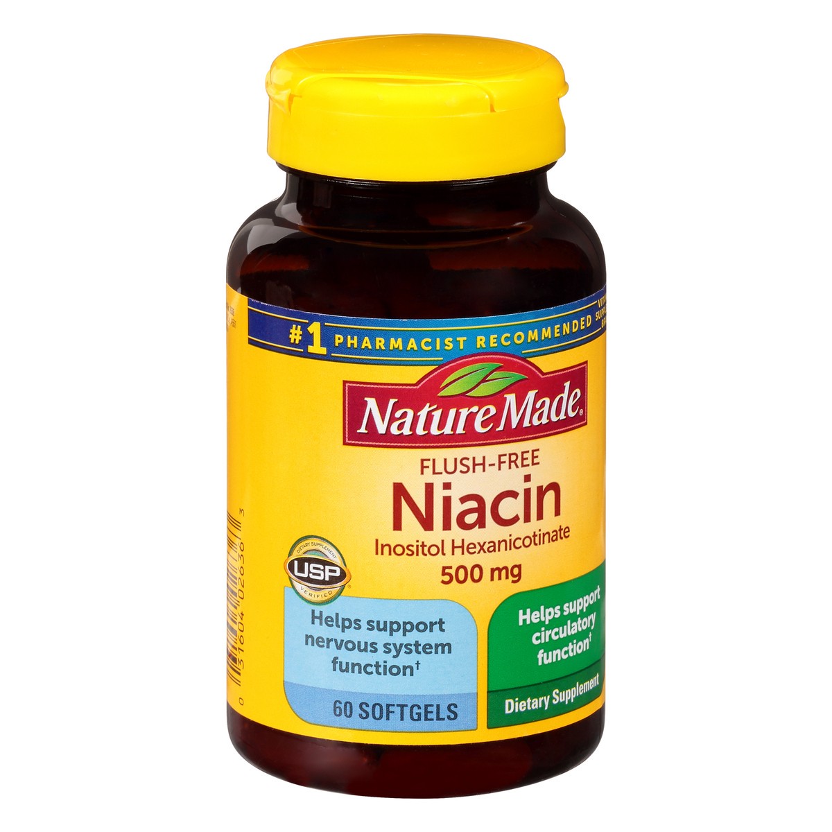 slide 2 of 9, Nature Made Flush Free Niacin 500 mg, Dietary Supplement for Nervous System Support, 60 Softgels, 60 Day Supply, 60 ct