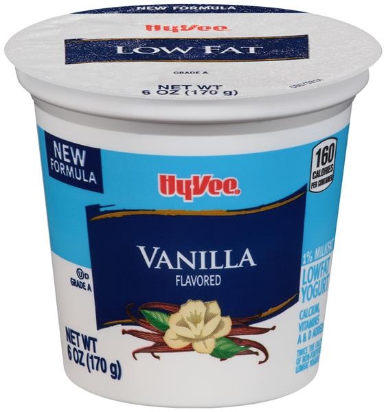 slide 1 of 1, Hy-vee Vanilla Lowfat Yogurt, 6 oz