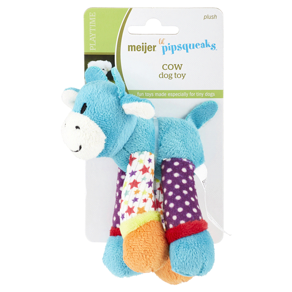 slide 1 of 1, Meijer Lil Pipsqueaks Plush Cow Dog Toy, 1 ct