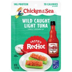 Chicken of the Sea Wild Caught Light Tuna Packet, Frank’s RedHot 2.5 oz